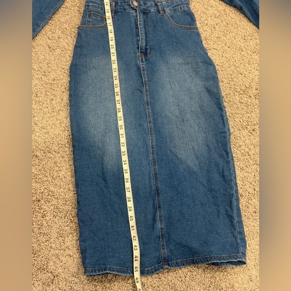Stylish‎ Denim Long Sleeve Dress - Picture 4 of 8